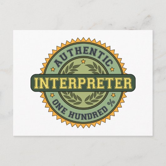 Authentischer Dolmetscher Postkarte (Vorderseite)