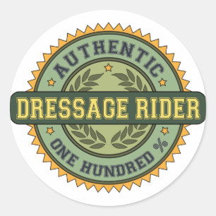 Authentischer Dressage-Reiter Runder Aufkleber