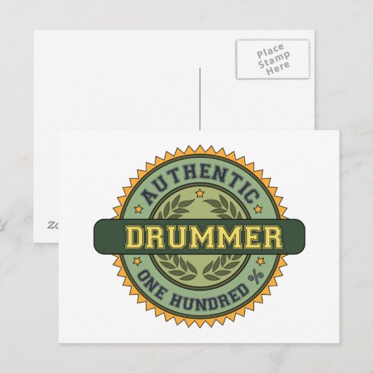 Authentischer Drummer Postkarte (Vorne/Hinten)