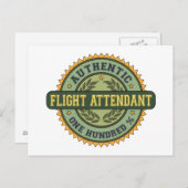 Authentischer Flugbegleiter Postkarte (Vorne/Hinten)