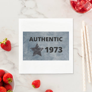 Authentischer Geburtstag 1973 Vintag mit Grunge St Serviette
