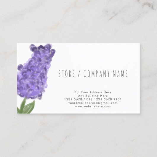 Authentischer, handgezogener Blume Maroon Visitenkarte (Rückseite)