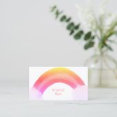 Authentischer, handgezogener Regenbogen | Aquarell Visitenkarte (Stehend Vorderseite)