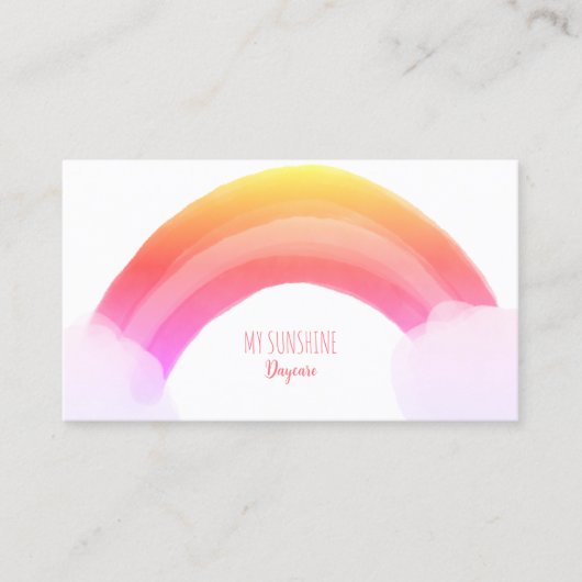 Authentischer, handgezogener Regenbogen | Aquarell Visitenkarte (Vorderseite)