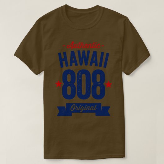 Authentischer Hawaii 808 Bereichscode T-Shirt (Design vorne)