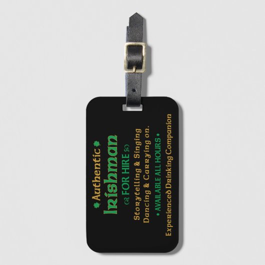 Authentischer Ire für Miire Funny Gepäckanhänger (Vorderseite Vertikal)