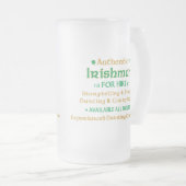 Authentischer Ire für Miire Funny Mattglas Bierglas (VorderseiteRechts)
