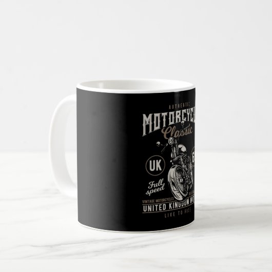 Authentischer Kraftrad Classic Kaffeetasse (Vorderseite Links)