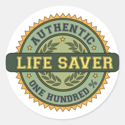 Authentischer Life Saver Runder Aufkleber (Vorderseite)