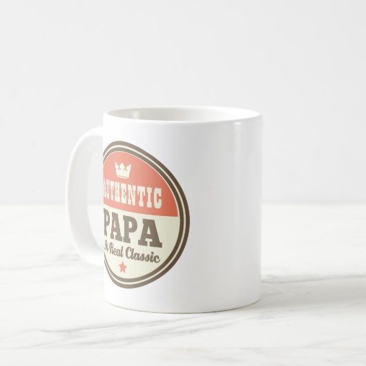 Authentischer Papa ein wirklicher Klassiker Kaffeetasse (Vorderseite Links)
