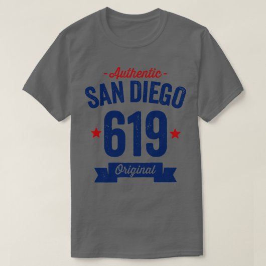 Authentischer San Diego 619 Bereichscode T-Shirt (Design vorne)