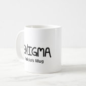 Authentischer schwarzer Tinten-Handlettering-Spruc Kaffeetasse (Vorderseite Links)
