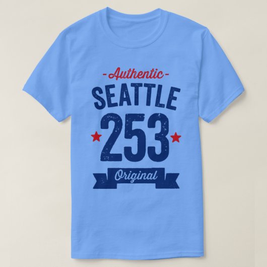 Authentischer Seattle 253-Bereichscode T-Shirt (Design vorne)
