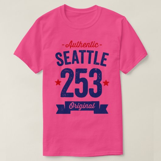 Authentischer Seattle 253-Bereichscode T-Shirt (Design vorne)