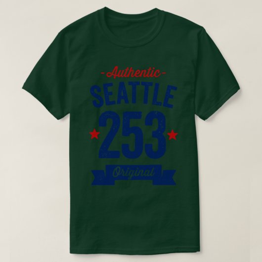 Authentischer Seattle 253-Bereichscode T-Shirt (Design vorne)