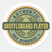 Authentischer Shuffleboard-Player Runder Aufkleber (Vorderseite)