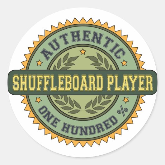 Authentischer Shuffleboard-Player Runder Aufkleber (Vorderseite)