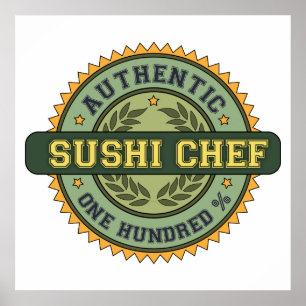 Authentischer Sushi-Koch Poster