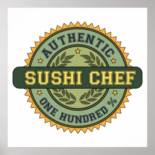 Authentischer Sushi-Koch Poster (Vorne)
