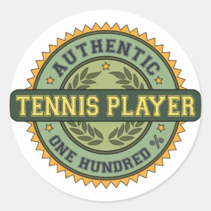 Authentischer Tennisspieler Runder Aufkleber