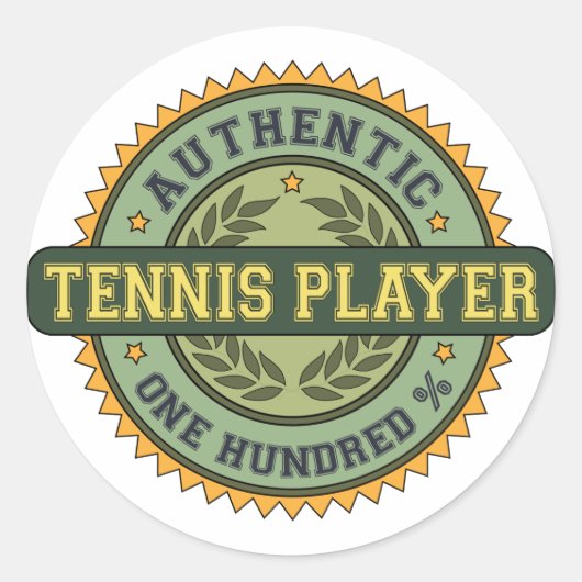 Authentischer Tennisspieler Runder Aufkleber (Vorderseite)