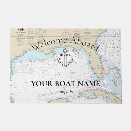 🌊 ⚓ Authentischer Vintager Golf von Mexiko Fußmatte (Vorderseite)