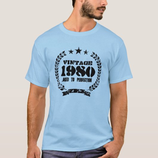 Authentisches 1980 gealtert zum Vintagen T-Shirt (Vorderseite)