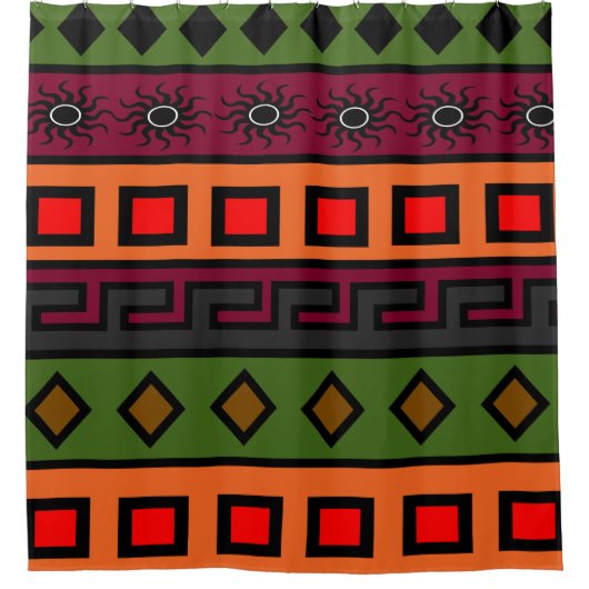 authentisches afrikanisches Muster Duschvorhang (Vorderseite)