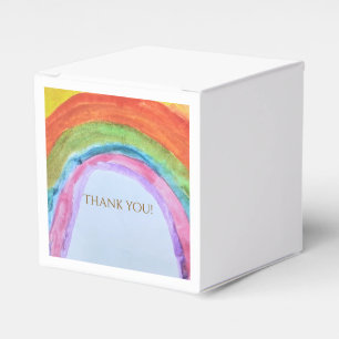 Authentisches Aquarell Boho Regenbogen Geschenkschachtel