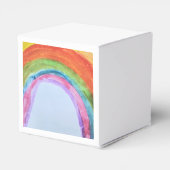 Authentisches Aquarell Boho Regenbogen Geschenkschachtel (Rückseite)