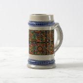 Authentisches Azurblau "Aztec Dream" 650 ml Stein Bierglas (VorderseiteRechts)