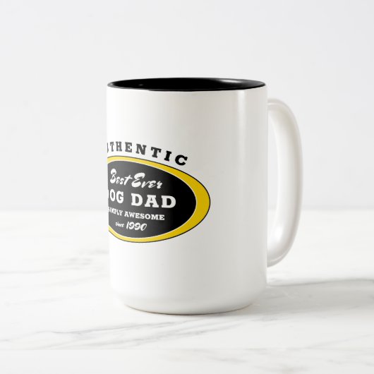 Authentisches Best-überhaupt HundeVater-einfach Zweifarbige Tasse (VorderseiteRechts)