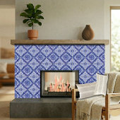 Authentisches Blau-Weiß-Mittelmeer-Azulejo-Muster Fliese