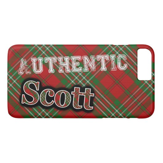 Authentisches Clan Scott Scottish Tartan Design Case-Mate iPhone Hülle (Rückseite (Horizontal))