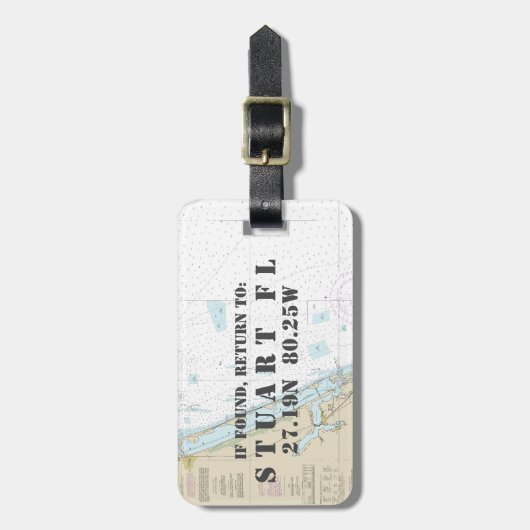 Authentisches Diagramm Stuart FL Gepäckanhänger (Vorderseite vertikal)