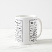 Authentisches Hexe-Versuchs-Plakat Kaffeetasse (VorderseiteRechts)