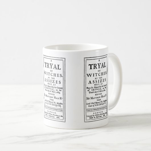 Authentisches Hexe-Versuchs-Plakat Kaffeetasse (VorderseiteRechts)