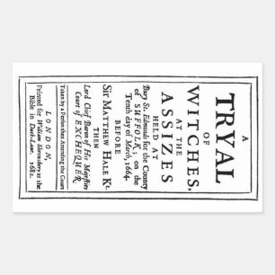 Authentisches Hexe-Versuchs-Plakat Rechteckiger Aufkleber