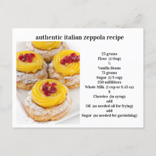 Authentisches italienisches Zeppola Rezept Postkarte