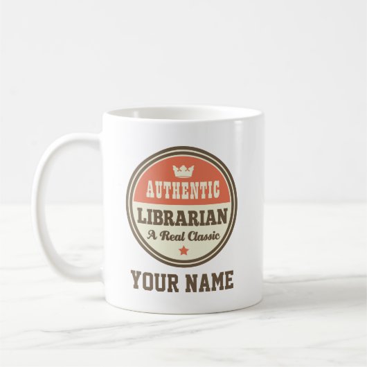 Authentisches Librarian Funny Personalisiert Kaffeetasse (Links)