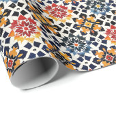 Authentisches marokkanisch Inspiriertes Farbmuster Geschenkpapier (Rolleneckpunkt)