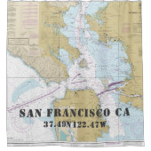 Authentisches NOAA-Nautical Chart San Francisco Ba Duschvorhang (Vorderseite)