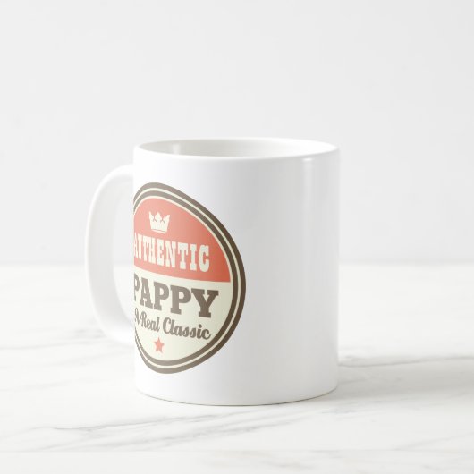 Authentisches Pappy ein wirklicher Klassiker Kaffeetasse (Vorderseite Links)
