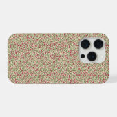 Authentisches Utility-Khaki und burgunderrote Flor iPhone Hülle (Rückseite (Horizontal))
