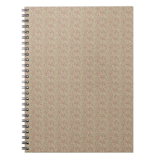Authentisches Utility-Khaki und burgunderrote Flor Notizblock (Vorderseite)