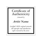 Authentizitätszertifikat für benutzerdefinierbares gummistempel (Prägung)