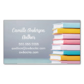 Author Book Launch Cute Pastel Freelance Writer Magnetische Visitenkarte (Vorderseite)