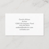 Author Book Launch Cute Pastel Freelance Writer Visitenkarte (Rückseite)