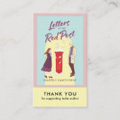 Author Book Review Request Card QR Code Pastel Visitenkarte (Vorderseite)