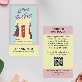 Author Book Review Request Card QR Code Pastel Visitenkarte
